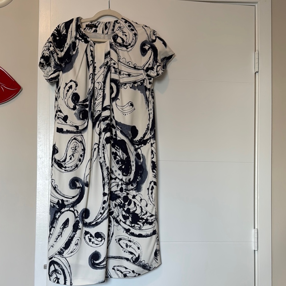 Escada Black and White Midi Dress